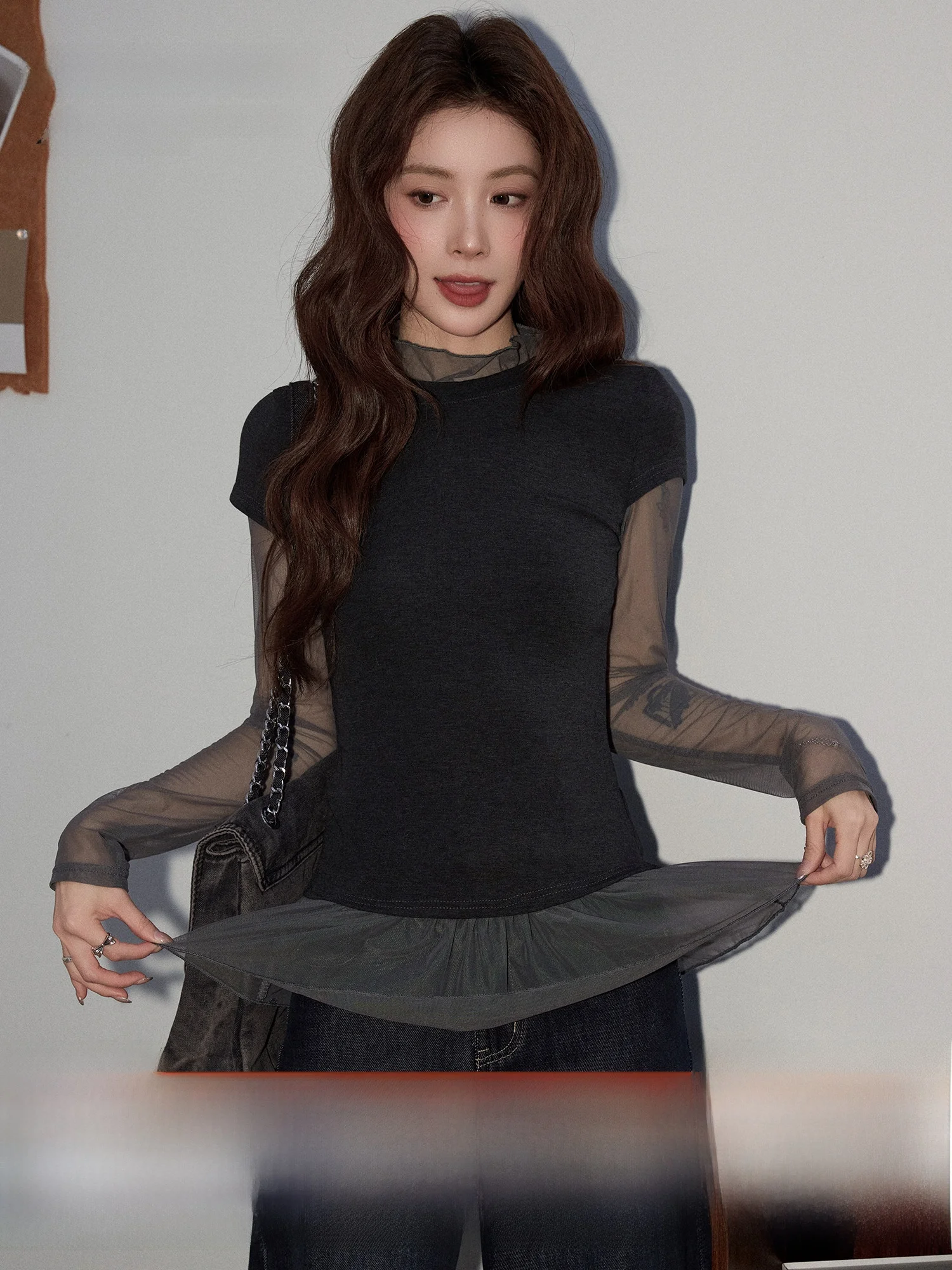 Женская футболка Ele ort Sve в стиле пэчворк, весенняя повседневная облегающая футболка для ношения под одеждой, милый топ от Mong Xiao Qi
Женская футболка Ele ort Sve в стиле пэчворк, весенняя повседневная облегающая футболка для ношения под одеждой, милый топ от Mong Xiao Qi