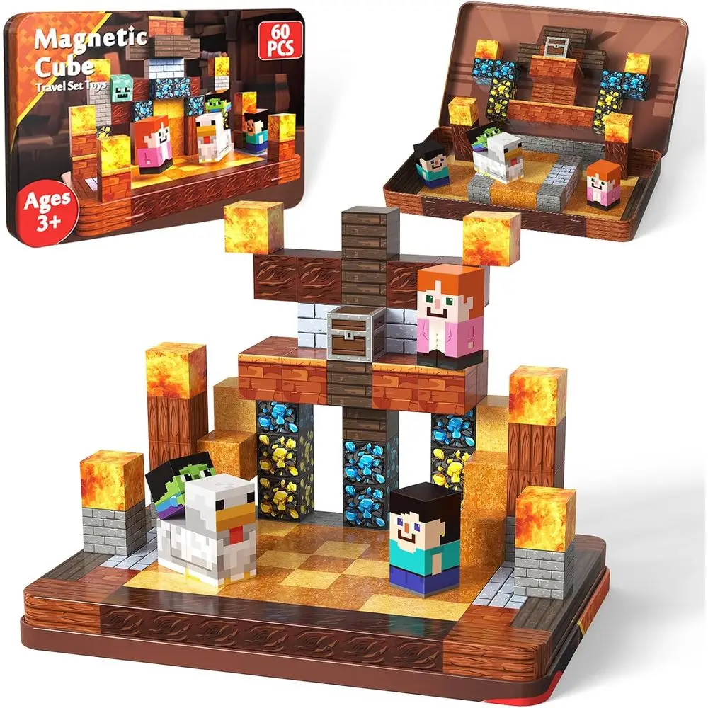 60-Piece Mini Magnetic Building Blocks STEM Toy Set, Metal Box Storage, Ideal for Ages 3+, Portable Educational Gift for Kids
60-Piece Mini Magnetic Building Blocks STEM Toy Set, Metal Box Storage, Ideal for Ages 3+, Portable Educational Gift for Kids