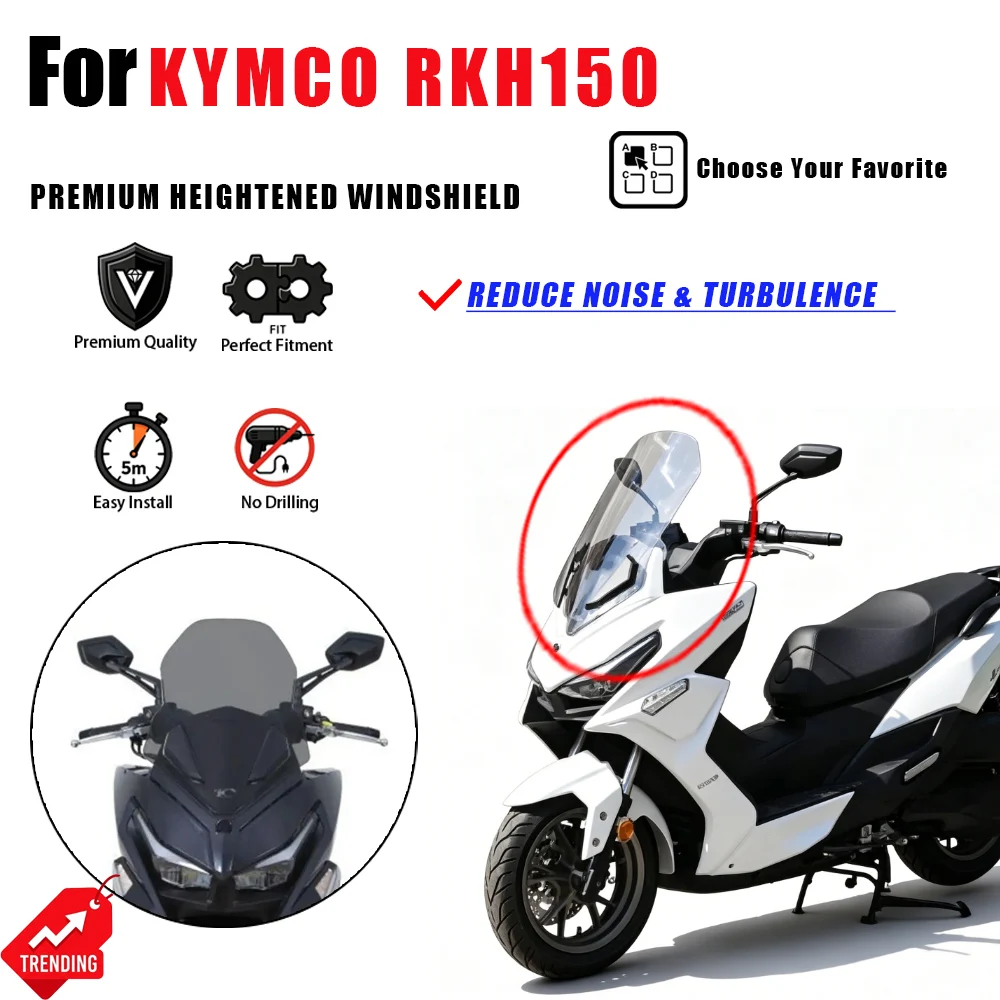 For Kymco RKH150 2025 Motorcycle Windshield Heightened Front Windscreen Deflector Accesorios Moto Parabrisas Cupula
For Kymco RKH150 2025 Motorcycle Windshield Heightened Front Windscreen Deflector Accesorios Moto Parabrisas Cupula