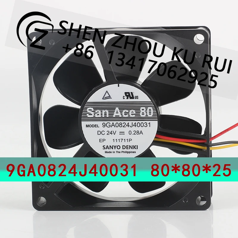 Original Sanyo 24V 0.28A 8025 8CM inverter 3-wire axial flow low noise 9GA0824J40031 cooling fan
Original Sanyo 24V 0.28A 8025 8CM inverter 3-wire axial flow low noise 9GA0824J40031 cooling fan