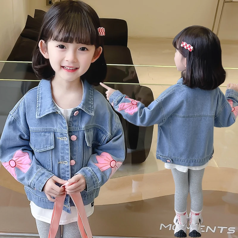 Lovely Style Babi Girls Casual Blue Denim Jacket Coat with Bow Embroidery Kids Child Fashion Spring Autumn Streetwear Outfit
Lovely Style Babi Girls Casual Blue Denim Jacket Coat with Bow Embroidery Kids Child Fashion Spring Autumn Streetwear Outfit