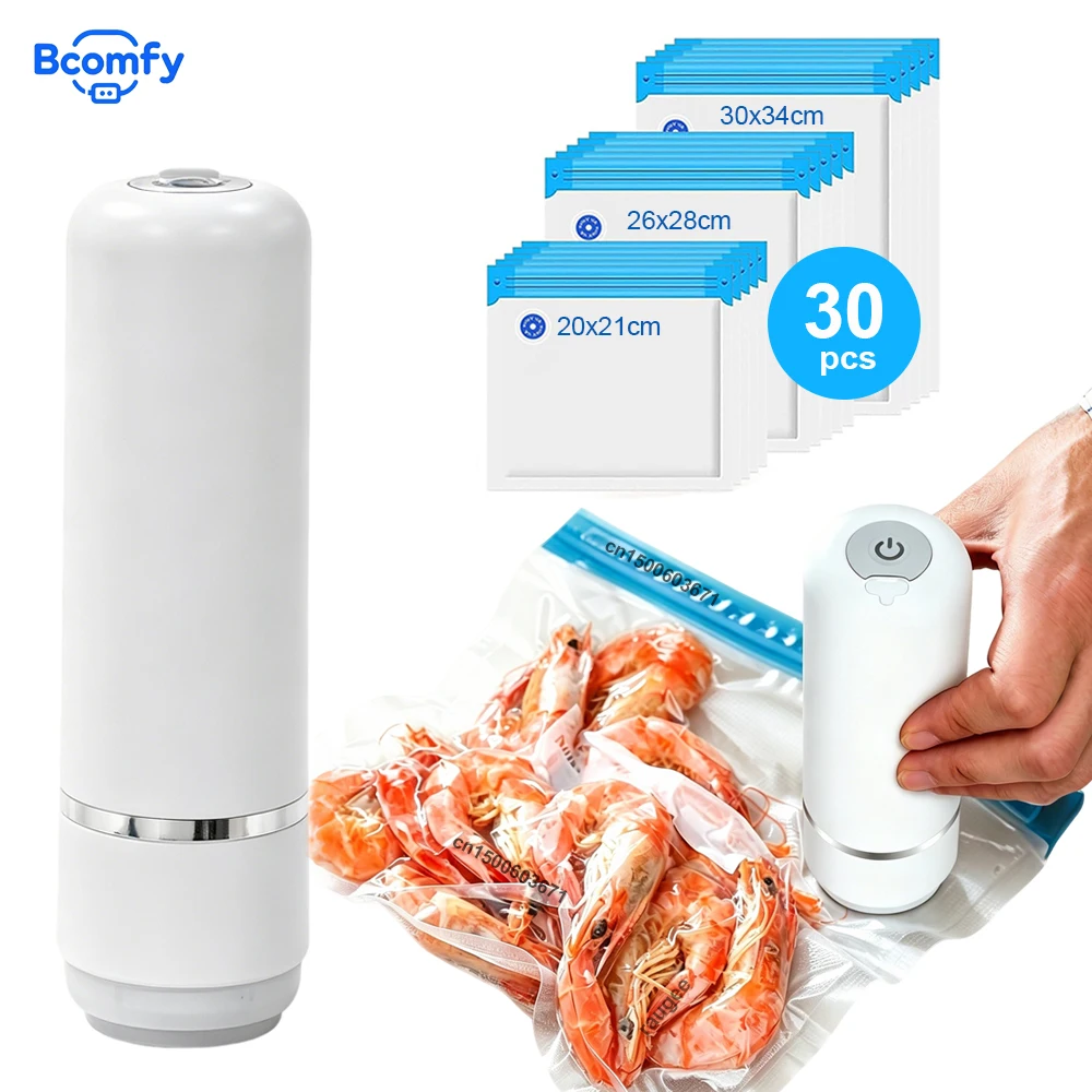 Vacuum Sealer Pump Electric Air Pump Mini Handheld Automatic Air Pump Rechargeable Sealer with Reusable Food Vacuum Package Bag
Vacuum Sealer Pump Electric Air Pump Mini Handheld Automatic Air Pump Rechargeable Sealer with Reusable Food Vacuum Package Bag