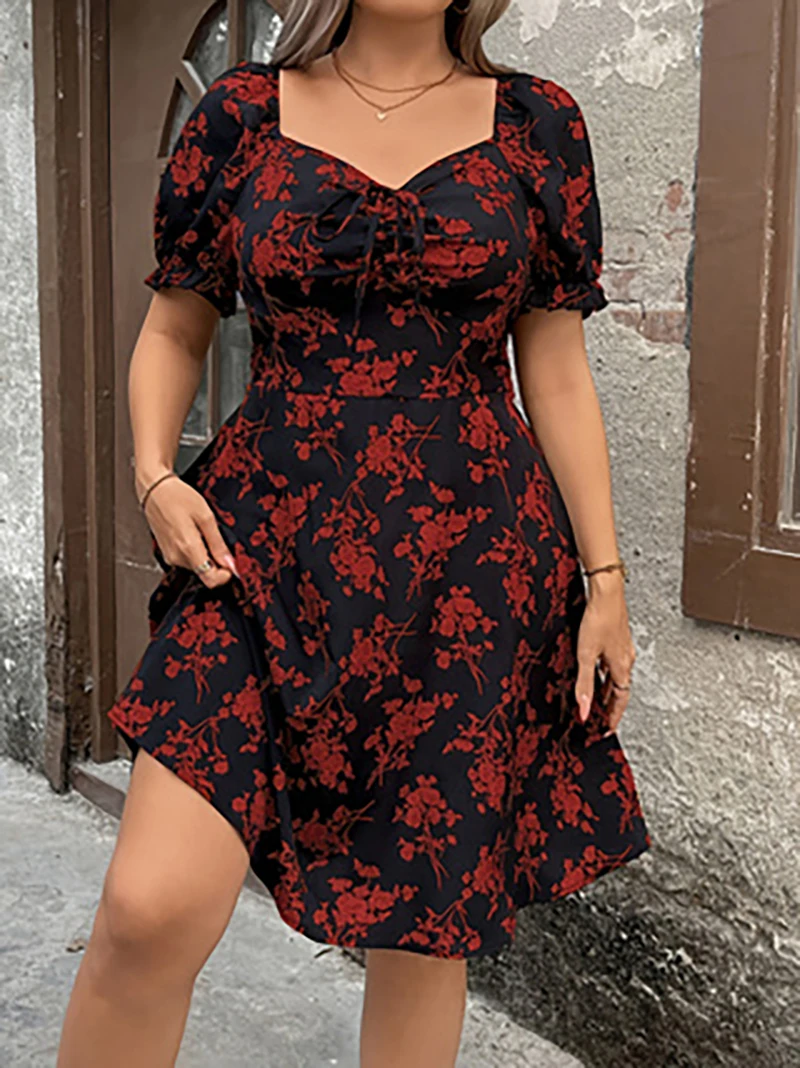 Plus Size Floral VNeck Dress Short Sleeve A-Line Midi Effortlessly Elegant for Day to Night Daily Wear
Plus Size Floral VNeck Dress Short Sleeve A-Line Midi Effortlessly Elegant for Day to Night Daily Wear