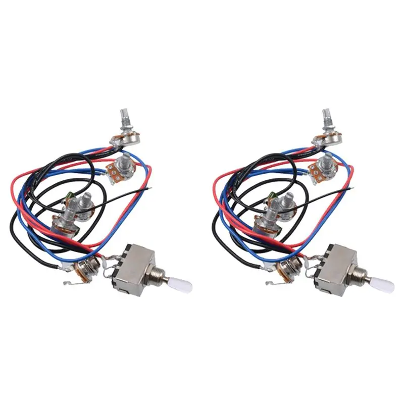 ABHT-2X Lp Electric Guitar Pickups Wiring Harness Kit 2T2V 500K Pots 3 Way Switch With Jack White Cap
ABHT-2X Lp Electric Guitar Pickups Wiring Harness Kit 2T2V 500K Pots 3 Way Switch With Jack White Cap