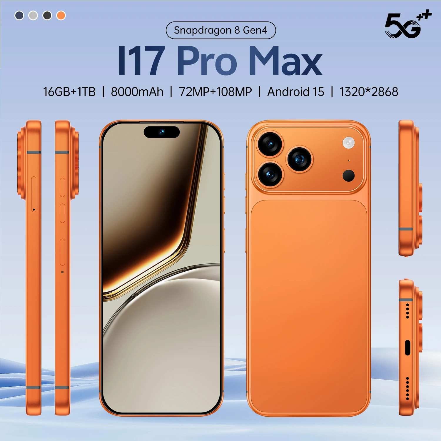 2026 Hot i17 Pro max original global version HQ intelligent 4G 5G Snapdragon 8 Gen4 8000mAh battery dual card dual standby
2026 Hot i17 Pro max original global version HQ intelligent 4G 5G Snapdragon 8 Gen4 8000mAh battery dual card dual standby