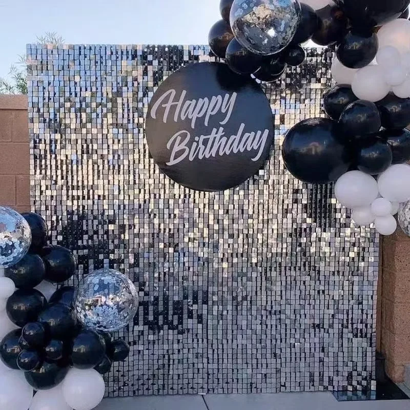 24/36/48 Panels Shimmer Wall Backdrop Silver Square Sequin Wall Panel Backdrop Decor for Wedding, Anniversary, Birthday, Party
24/36/48 Panels Shimmer Wall Backdrop Silver Square Sequin Wall Panel Backdrop Decor for Wedding, Anniversary, Birthday, Party