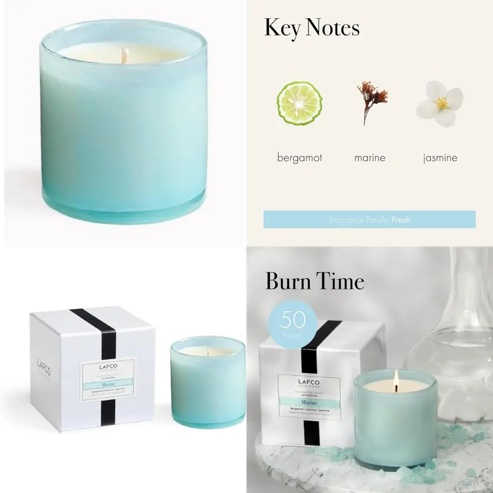 Classic Marine Scented Candle, 6.5 oz, 50-Hour Burn Time, Reusable Hand Blown Glass, American Made
Classic Marine Scented Candle, 6.5 oz, 50-Hour Burn Time, Reusable Hand Blown Glass, American Made