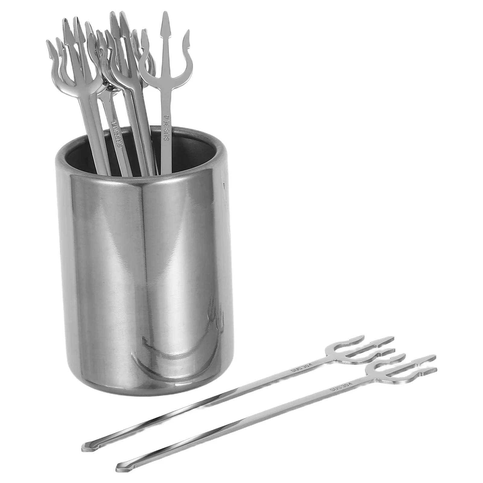 1 Set Stainless Steel Dessert Forks Fruit Forks With Storage Jar For Cakes Pastries Cocktail Party Wedding Serving Utensils -
1 Set Stainless Steel Dessert Forks Fruit Forks With Storage Jar For Cakes Pastries Cocktail Party Wedding Serving Utensils -
