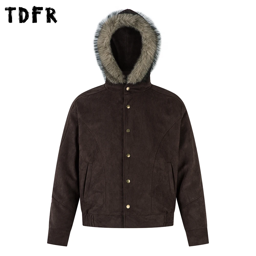 Замшевая куртка с капюшоном в стиле ретро, мужская съемная шапка, зимняя толстая повседневная верхняя одежда с длинным рукавом и меховым воротником, мужская
Замшевая куртка с капюшоном в стиле ретро, мужская съемная шапка, зимняя толстая повседневная верхняя одежда с длинным рукавом и меховым воротником, мужская