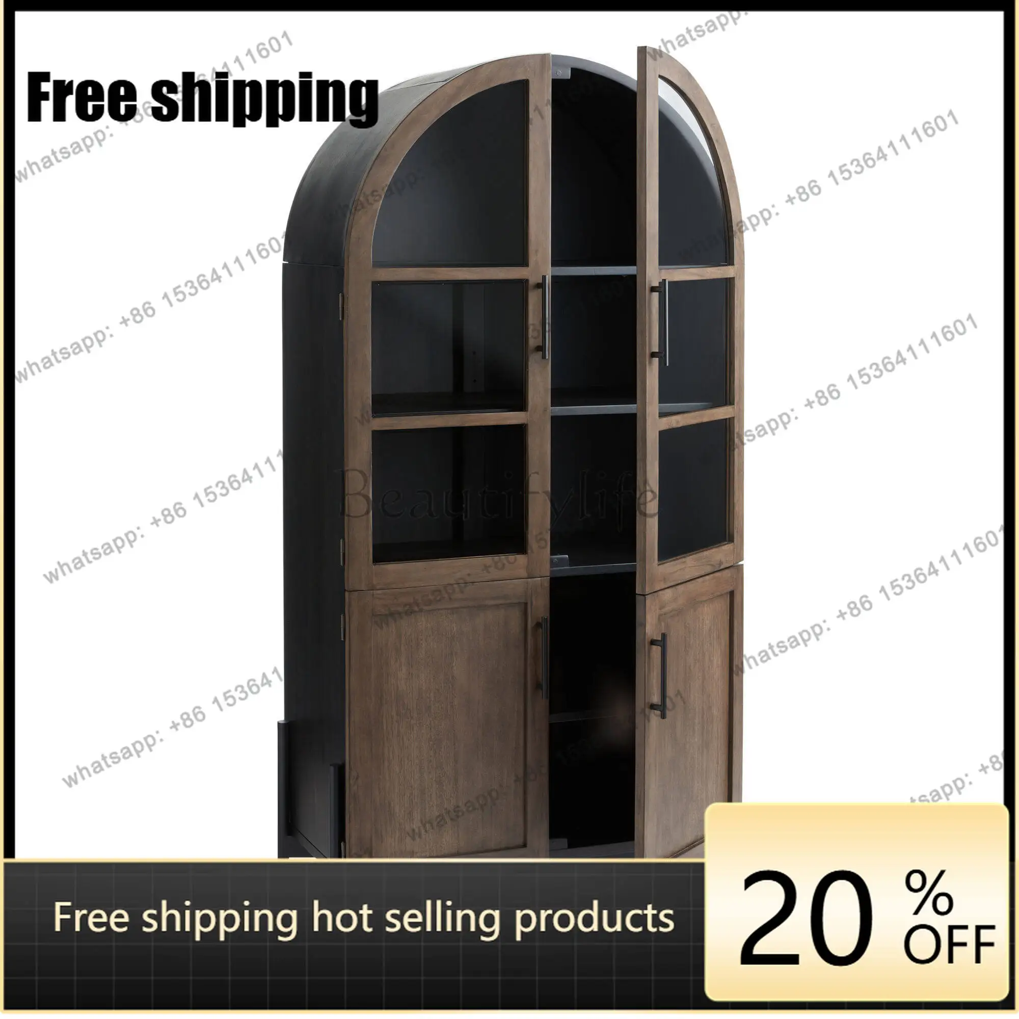 LD American solid wood dining side cabinet retro arched storage living room storage cabinet
LD American solid wood dining side cabinet retro arched storage living room storage cabinet