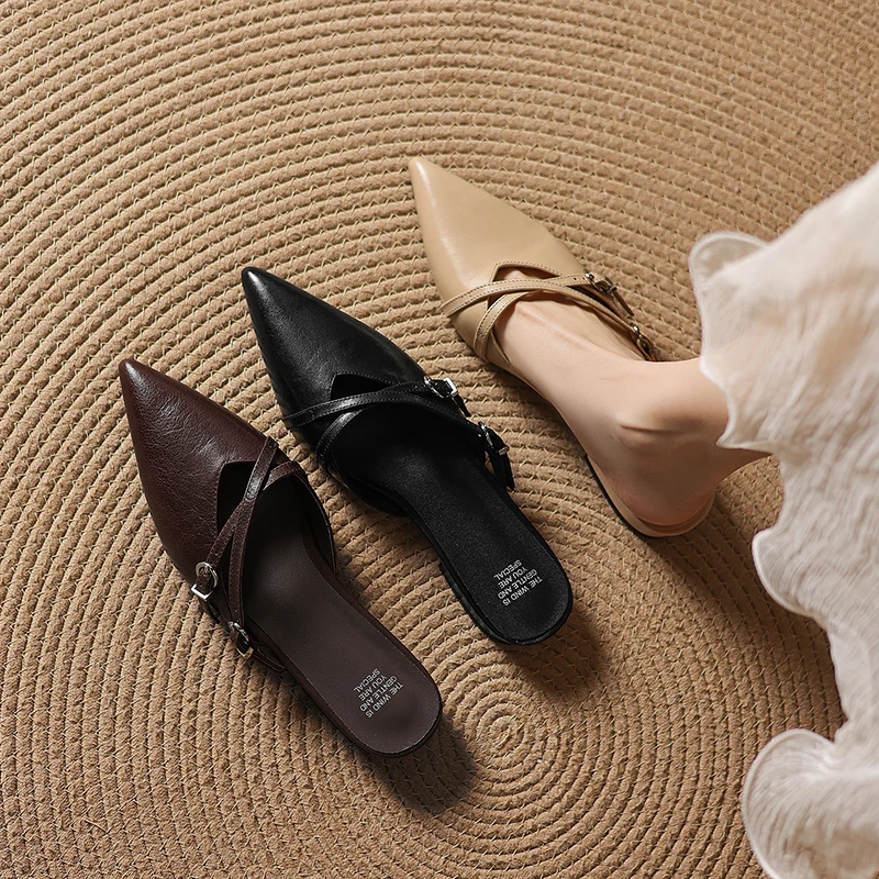 2026 new summer women sandals natural leather 22-25cm cowhide+sheepskin+pigskin pointed toe buckle mules women shoes slippers
2026 new summer women sandals natural leather 22-25cm cowhide+sheepskin+pigskin pointed toe buckle mules women shoes slippers