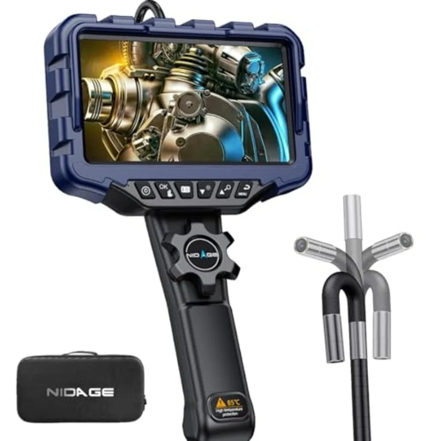 Two-Way Articulating Endoscope Camera with Light 7'' IPS Borescope with Articulated Snake Head and 5.3FT Cable 1080P Waterproof
Two-Way Articulating Endoscope Camera with Light 7'' IPS Borescope with Articulated Snake Head and 5.3FT Cable 1080P Waterproof