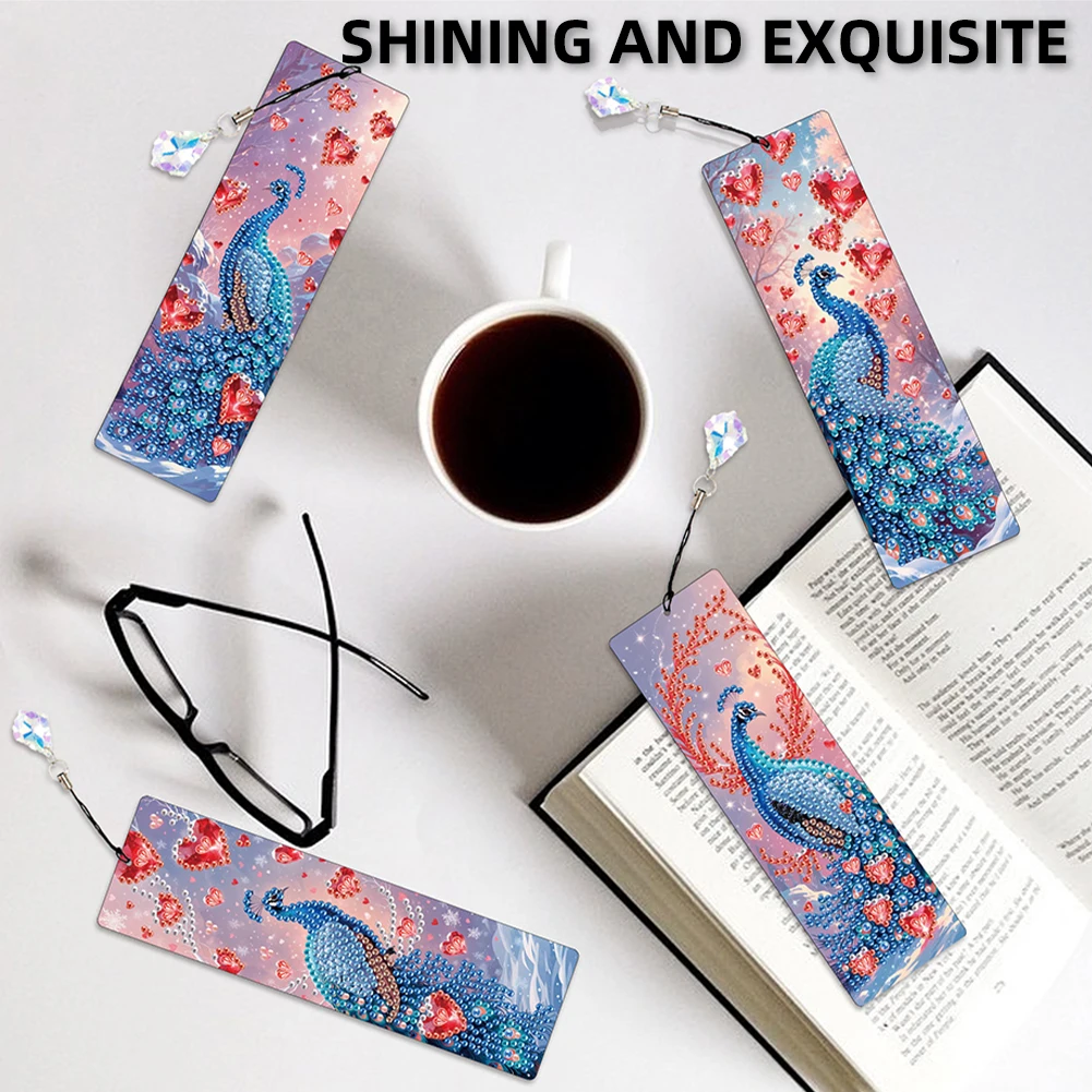 8Pcs DIY Peacock Diamond Painting Art Bookmarks with Crystal Pendants for Gift
8Pcs DIY Peacock Diamond Painting Art Bookmarks with Crystal Pendants for Gift