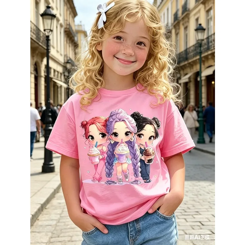 2026 Summer Kpop Popular Cartoon Print Children's Design Casual Harajuku Style Cotton Short Sleeved Top Fans Gifts Kids Clothes
2026 Summer Kpop Popular Cartoon Print Children's Design Casual Harajuku Style Cotton Short Sleeved Top Fans Gifts Kids Clothes