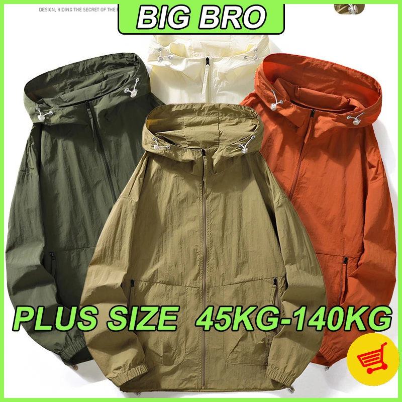 Men's Jackets Thin Section M-8XL Large Size Autumn Loose Ice Breathable Sunscreen Clothing Oversized Outdoor Sports Windbreaker
Men's Jackets Thin Section M-8XL Large Size Autumn Loose Ice Breathable Sunscreen Clothing Oversized Outdoor Sports Windbreaker