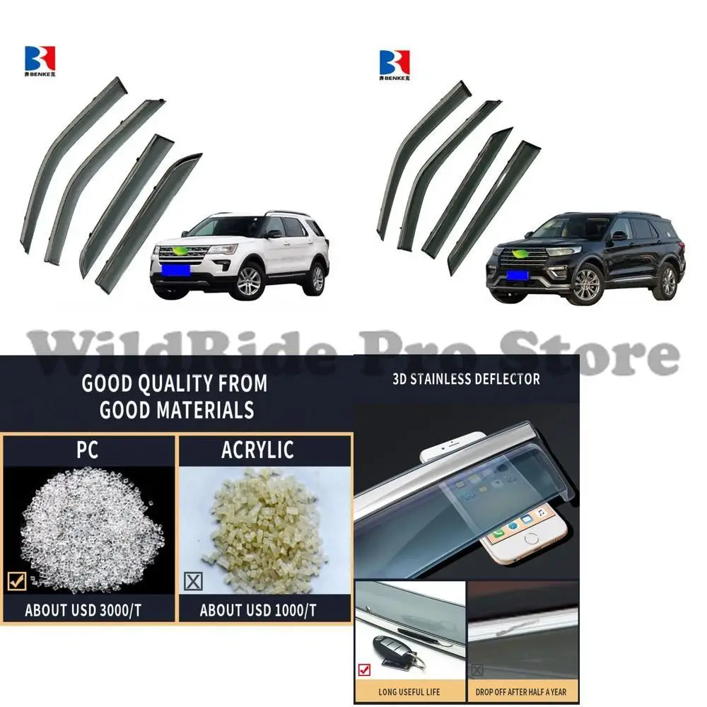 1 комплект для FORD EXPLORER 2013-2019 2020, высококачественный инжектор для ПК, автомобильный дефлектор, солнцезащитный козырек для грузовика, оконный козырек 
1 комплект для FORD EXPLORER 2013-2019 2020, высококачественный инжектор для ПК, автомобильный дефлектор, солнцезащитный козырек для грузовика, оконный козырек