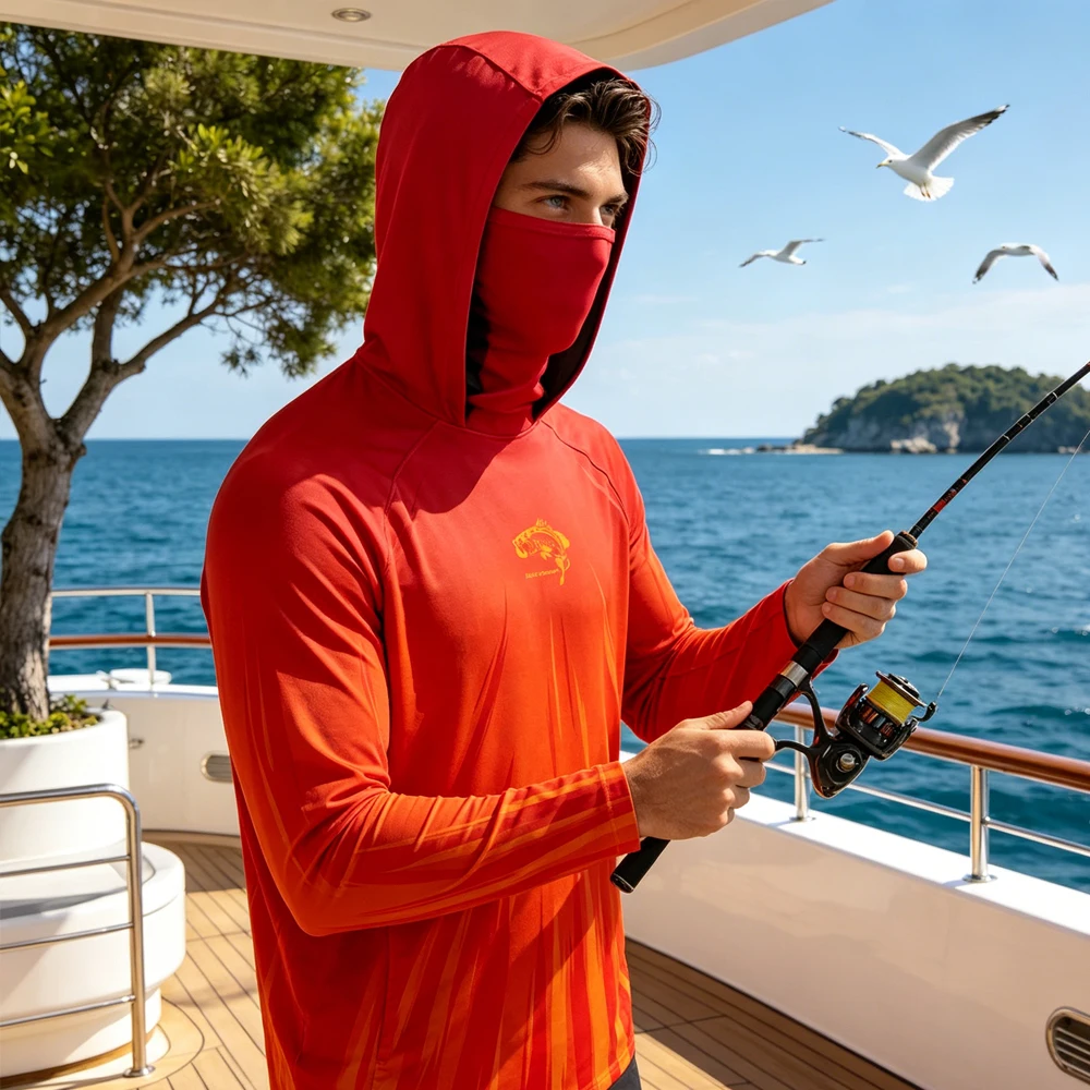 Summer New Men Fishing Hoodie Long Sleeve Face Mask UPF50+ Quick Dry Anti UV Breathable Outdoor Hiking Camping Sea Fishing Top
Summer New Men Fishing Hoodie Long Sleeve Face Mask UPF50+ Quick Dry Anti UV Breathable Outdoor Hiking Camping Sea Fishing Top