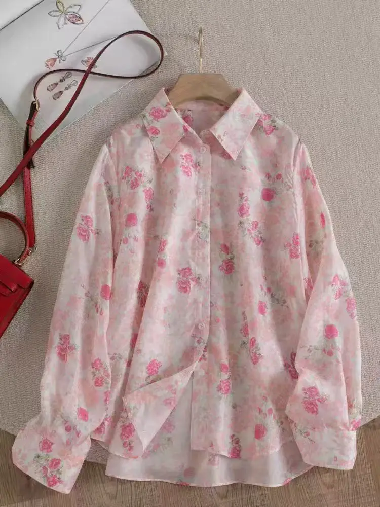 Luxury Flower Full Print Casual Shirts Women Spring Long Sleeve Turn-down Collar Casual Long Sleeve Blouse Top Blusas Mujer 2025
Luxury Flower Full Print Casual Shirts Women Spring Long Sleeve Turn-down Collar Casual Long Sleeve Blouse Top Blusas Mujer 2025