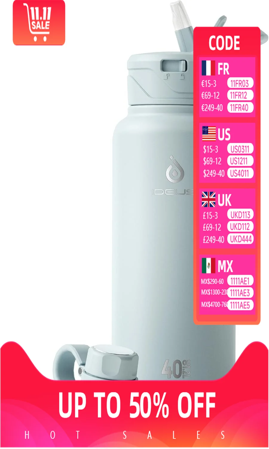 Изолированная бутылка для воды I deus из нержавеющей стали, большая вместимость с 2-мя герметичными LIDS, двухслойная чашка с вакуумной изоляцией, портативная
Изолированная бутылка для воды I deus из нержавеющей стали, большая вместимость с 2-мя герметичными LIDS, двухслойная чашка с вакуумной изоляцией, портативная