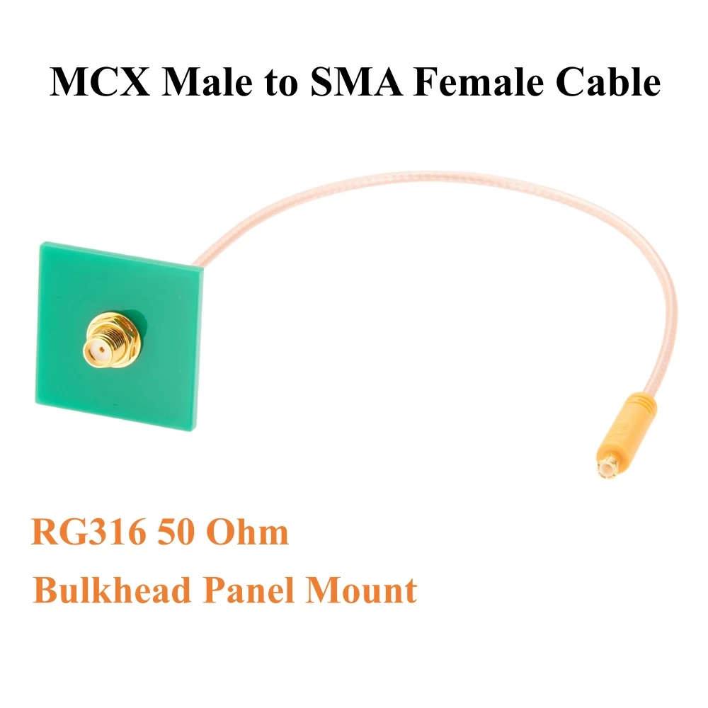 SMA Female to MCX Male Bulkhead Panel Mount Cable RG316 50 Ohm RF Coaxial Extension Cable for GPS Receivers, 4G LTE, WiFi Antenn
SMA Female to MCX Male Bulkhead Panel Mount Cable RG316 50 Ohm RF Coaxial Extension Cable for GPS Receivers, 4G LTE, WiFi Antenn