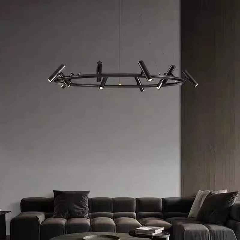 Italian Design Round Ring Chandelier - Black Ceiling Pendant Lamp with Spot Lighting for Living/Dining Room & Kitchen Decor
Italian Design Round Ring Chandelier - Black Ceiling Pendant Lamp with Spot Lighting for Living/Dining Room & Kitchen Decor