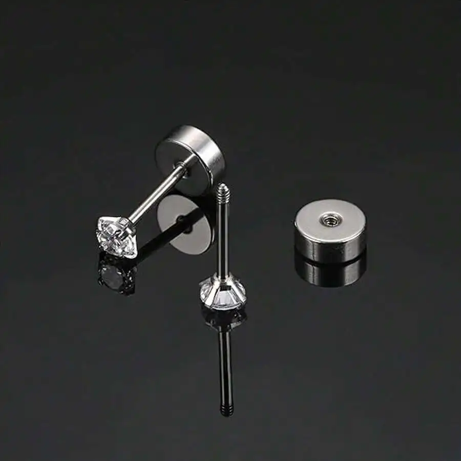 2pcs Set 20g Hypoallergenic Flat Stud Earrings Stainless Steel Cubic Zirconia Inlaid Unisex Size 2mm-6mm
2pcs Set 20g Hypoallergenic Flat Stud Earrings Stainless Steel Cubic Zirconia Inlaid Unisex Size 2mm-6mm