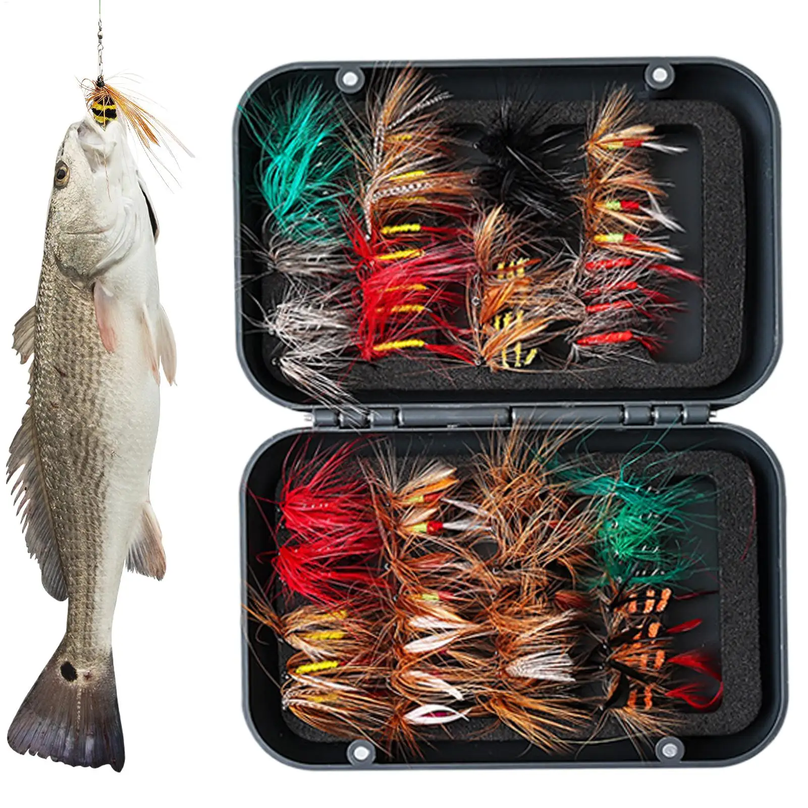 Fly Lures Assorted Realistic Swimbait Gear Tackle Fishing Bait With Magnetic Box For Saltwater Fresh Waters Boat Pond Lake Dock
Fly Lures Assorted Realistic Swimbait Gear Tackle Fishing Bait With Magnetic Box For Saltwater Fresh Waters Boat Pond Lake Dock