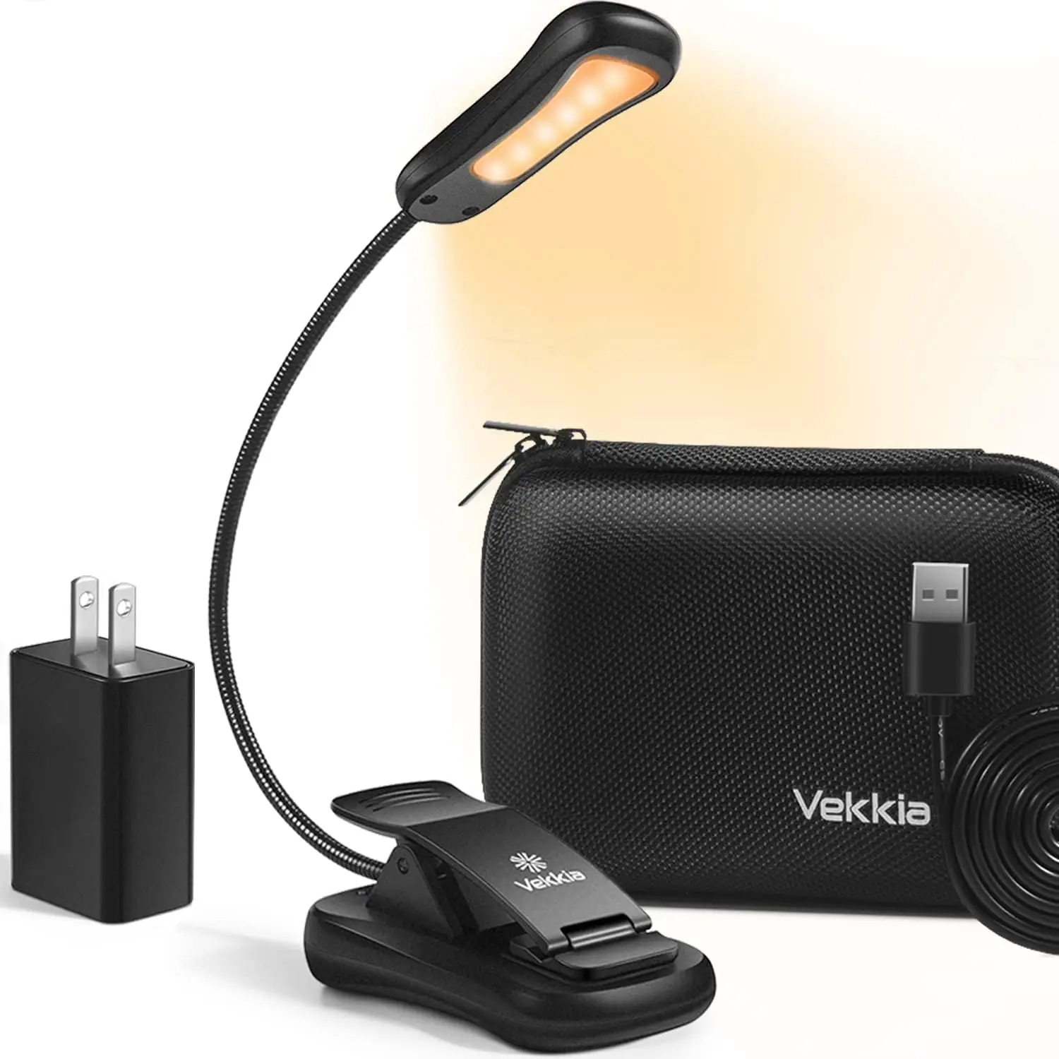 Clip On Reading Light with Charger, 3 Brightness Levels, 60 Hrs Rechargeable, Eye-Care Warm LED for Bedtime Reading, Includes Travel Case & Cable
Clip On Reading Light with Charger, 3 Brightness Levels, 60 Hrs Rechargeable, Eye-Care Warm LED for Bedtime Reading, Includes Travel Case & Cable