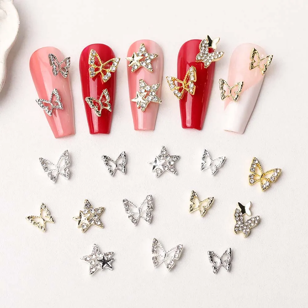 10pcs Butterfly Shaped Nail Art Charms Nail Rhinestone 3D Alloy Silver Gold Star Nail Rhinestones Shiny DIY Manicure Accessories
10pcs Butterfly Shaped Nail Art Charms Nail Rhinestone 3D Alloy Silver Gold Star Nail Rhinestones Shiny DIY Manicure Accessories