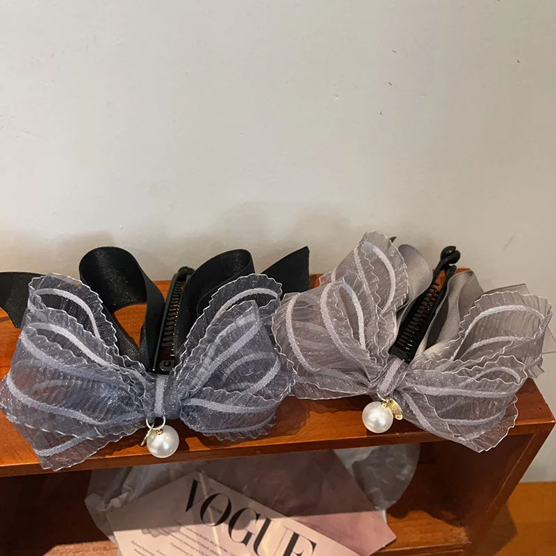 Ponytail Clip Banana Clip Women's Hair Accessory Elegant Sweet Pleated Tulle Bow Vertical Clip Hairpin
Ponytail Clip Banana Clip Women's Hair Accessory Elegant Sweet Pleated Tulle Bow Vertical Clip Hairpin