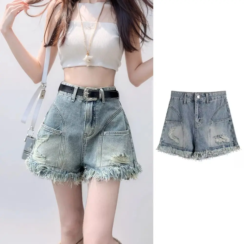 Fashion Summer Denim Shorts A Line High Waist Mini Cowboy Shorts Y2k Tassel Spicy Girl Jeans Shorts Club
Fashion Summer Denim Shorts A Line High Waist Mini Cowboy Shorts Y2k Tassel Spicy Girl Jeans Shorts Club
