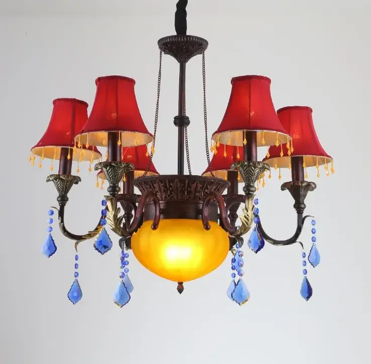 American Rural Iron Chandelier retro atmosphere coffee chandelier creative living room dining room lamp bedroom crystal lamp
American Rural Iron Chandelier retro atmosphere coffee chandelier creative living room dining room lamp bedroom crystal lamp