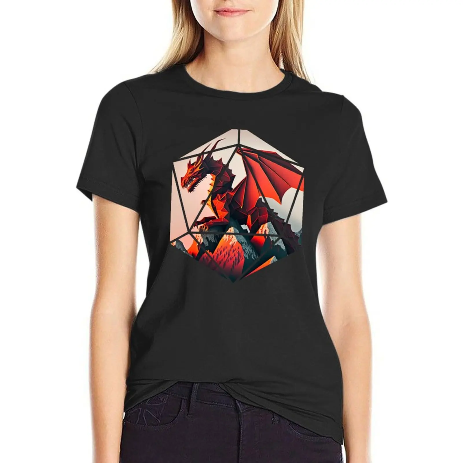 D20 Dragon T-Shirt Female clothing oversized summer top Short sleeve tee t shirts for Women graphic
D20 Dragon T-Shirt Female clothing oversized summer top Short sleeve tee t shirts for Women graphic