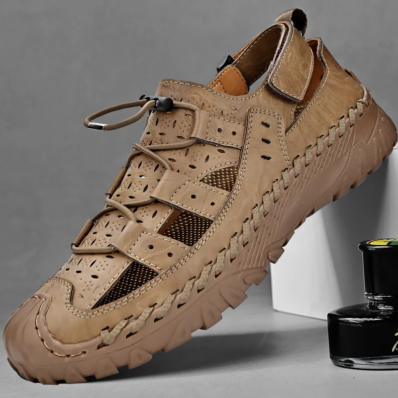 New Men Summer Genuine Leather Men Sandals Fashion Roman Sandals Handmade Hollow Out Casual Platform Outdoor Men's Beach Sandals
New Men Summer Genuine Leather Men Sandals Fashion Roman Sandals Handmade Hollow Out Casual Platform Outdoor Men's Beach Sandals