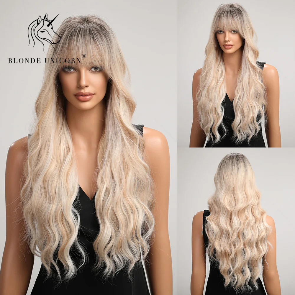 Blonde Unicorn Ombre Blonde Brown Synthetic Wig Long Wavy Wigs with Bangs Daily Cosplay Party Use Heat Resistant Fiber for Women
Blonde Unicorn Ombre Blonde Brown Synthetic Wig Long Wavy Wigs with Bangs Daily Cosplay Party Use Heat Resistant Fiber for Women