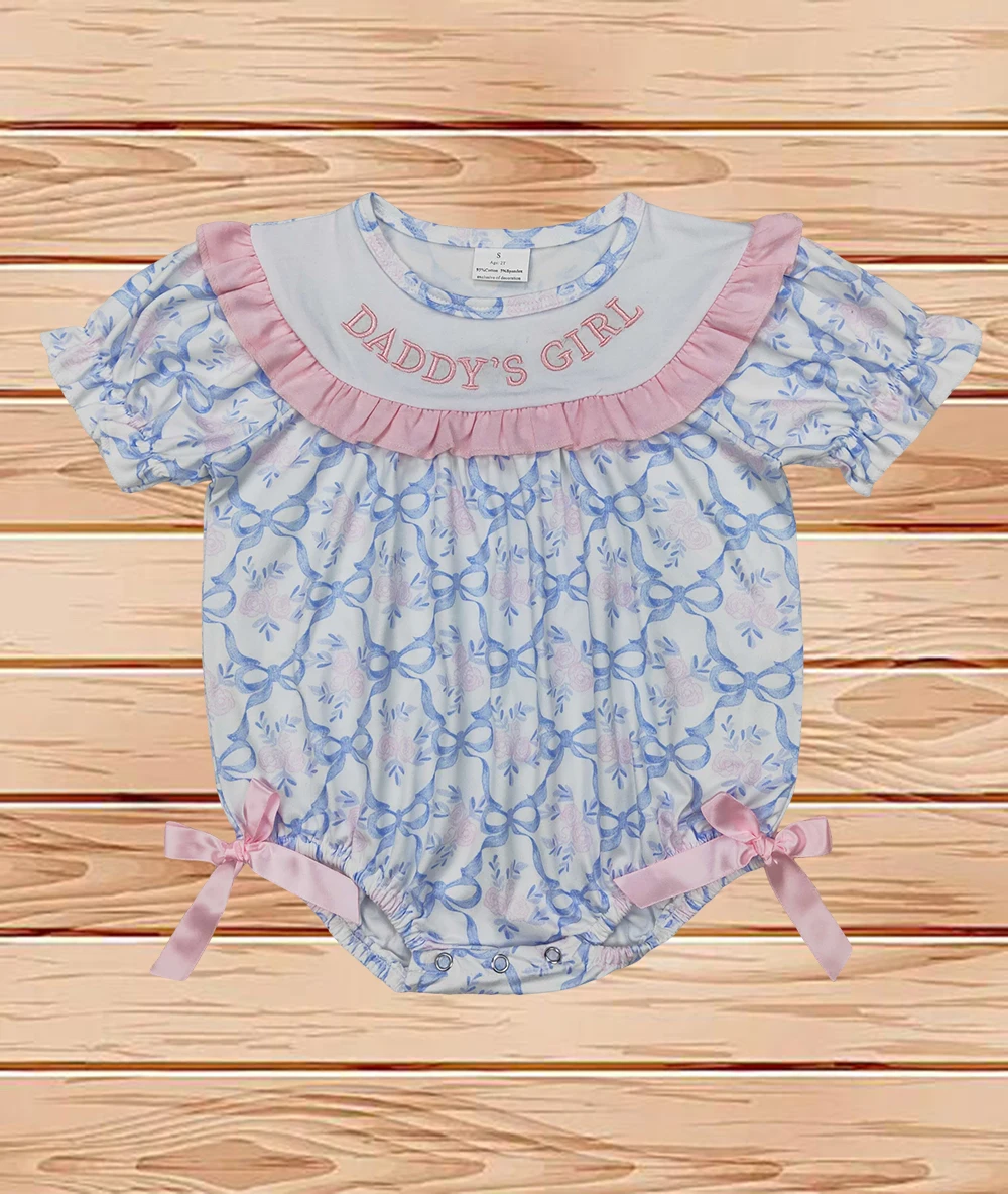 4.1 Wholesale western boutique onesies Newborn toddler Embroidery Baby Infant Girls Blue Bows DADDY'S GIRL Ruffle Rompers
4.1 Wholesale western boutique onesies Newborn toddler Embroidery Baby Infant Girls Blue Bows DADDY'S GIRL Ruffle Rompers