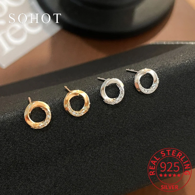 Real 925 Sterling Silver Exquisite Round Geometric Zircon Stud Earrings for Elegant Women Light Luxury Fine Jewelry Accessory
Real 925 Sterling Silver Exquisite Round Geometric Zircon Stud Earrings for Elegant Women Light Luxury Fine Jewelry Accessory