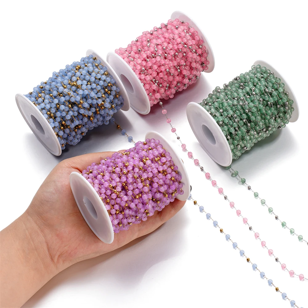 1meter 4.5mm Cat Eye Stone Beads Stainless Steel Necklace Chains for Bracelet Anklet DIY Jewelry Makings Accessories Supplies
1meter 4.5mm Cat Eye Stone Beads Stainless Steel Necklace Chains for Bracelet Anklet DIY Jewelry Makings Accessories Supplies