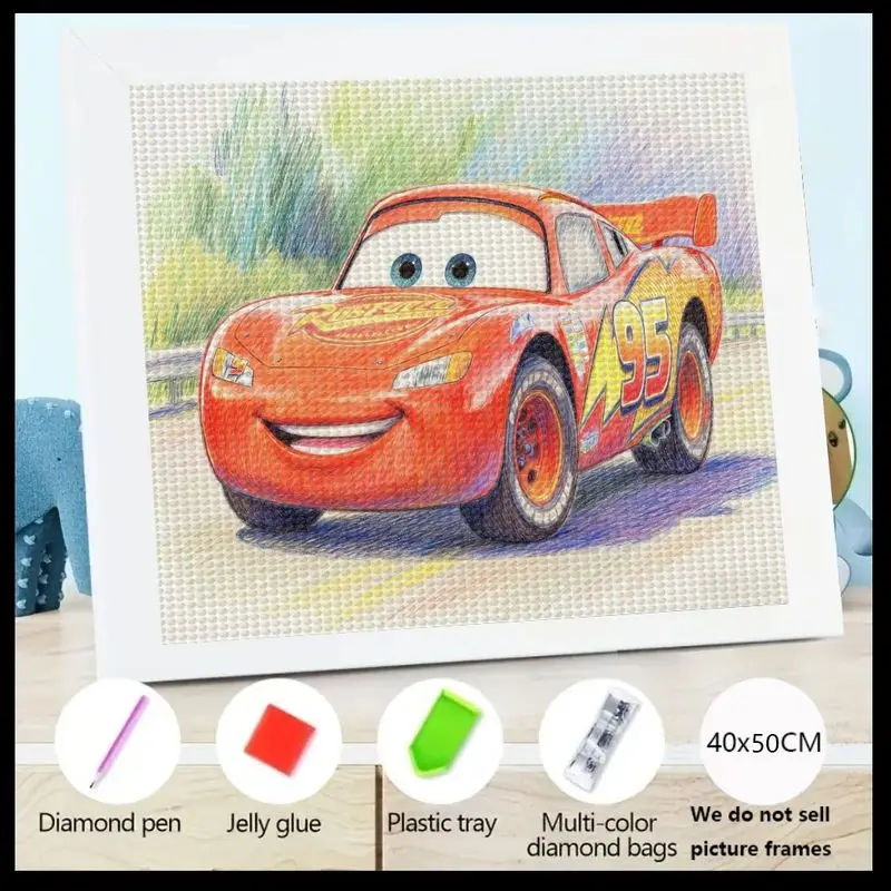 1PC 5D DIY Full Drill Diamond Painting Kit, Lightning McQueen Red Race Car Cartoon Art, Disney Cars Character '95' Big Gem Cryst
1PC 5D DIY Full Drill Diamond Painting Kit, Lightning McQueen Red Race Car Cartoon Art, Disney Cars Character '95' Big Gem Cryst