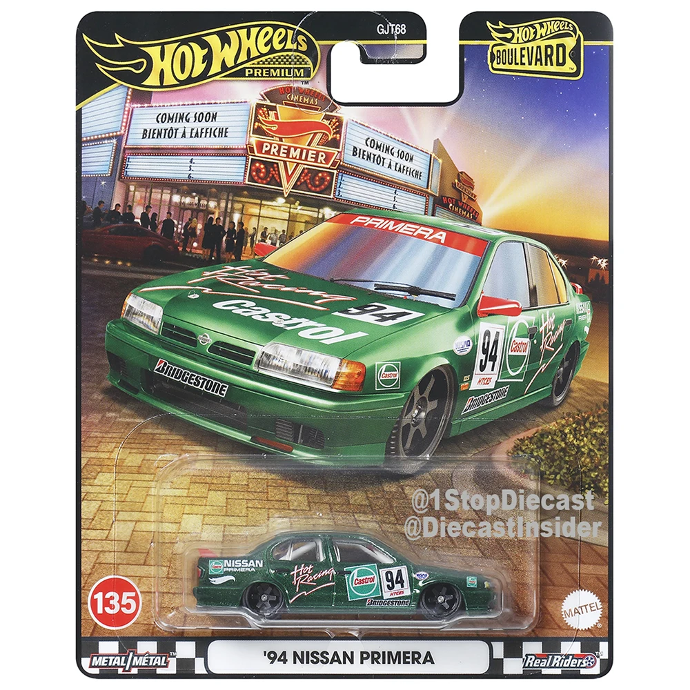 Автомобили Hot Wheels PREMIUM BOULEVARD 94, Nissan Primera, 1/64, литая под давлением металлическая модель, коллекция игрушечных транспортных средств GJT68-135
Автомобили Hot Wheels PREMIUM BOULEVARD 94, Nissan Primera, 1/64, литая под давлением металлическая модель, коллекция игрушечных транспортных средств GJT68-135