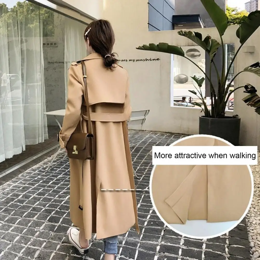 Womens Autumn Classic Double Breasted Long Trench Jacket with Belt Female Solid Color Lapels Windbreaker Winter Coat for Women
Womens Autumn Classic Double Breasted Long Trench Jacket with Belt Female Solid Color Lapels Windbreaker Winter Coat for Women