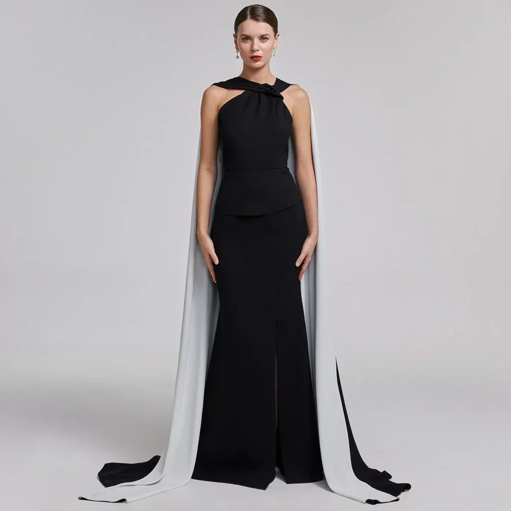 Customized Black White Cape High-Slit Gown A-Line Evening Dresses Jersey Prom Gown High Quality Formal Party Gowns for Women
Customized Black White Cape High-Slit Gown A-Line Evening Dresses Jersey Prom Gown High Quality Formal Party Gowns for Women