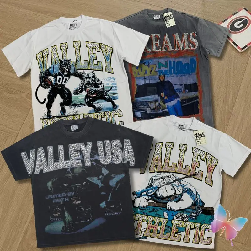 High Quality Hot Drill Letter American Street Retro Print Vale Forever Valley Tshirts Casual Men Women Cotton Short Sleeve Tops
High Quality Hot Drill Letter American Street Retro Print Vale Forever Valley Tshirts Casual Men Women Cotton Short Sleeve Tops