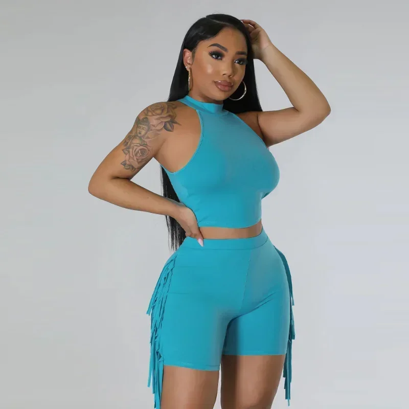 GUWU Fashion Side Tassel Women's Set O Neck T-shirt and Shorts Suit Active Fitness Sport Two 2 Piece Set Outfit Tracksuit
GUWU Fashion Side Tassel Women's Set O Neck T-shirt and Shorts Suit Active Fitness Sport Two 2 Piece Set Outfit Tracksuit
