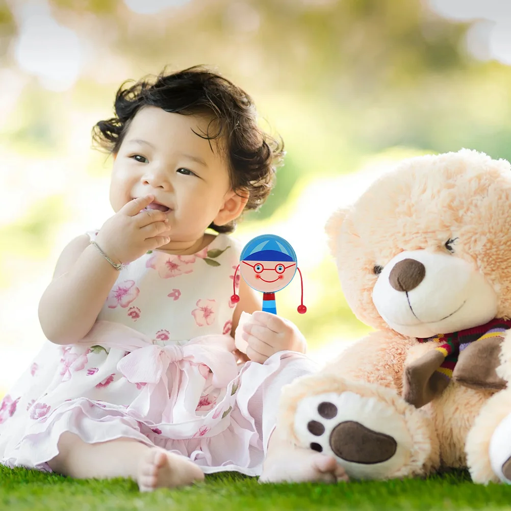 2Pcs Wooden H held Cartoon Shake Sound Sensory Training Musical Cartoon Design Small Size Infant Bell 
2Pcs Wooden H held Cartoon Shake Sound Sensory Training Musical Cartoon Design Small Size Infant Bell