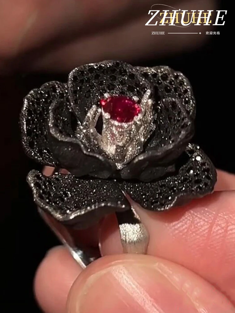 Goth Vintage Black Bloom Red Round Zircon Inlaid Finger Ring Jewelry Accessories For Men For Women Copper Alloy Material Gothic
Goth Vintage Black Bloom Red Round Zircon Inlaid Finger Ring Jewelry Accessories For Men For Women Copper Alloy Material Gothic