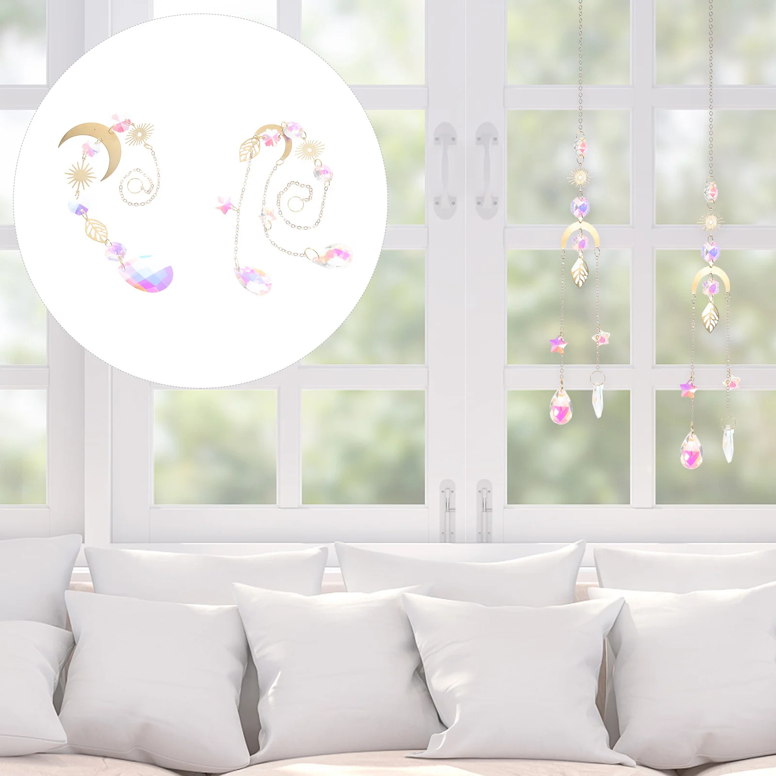 2Pcs Crystal Sun Catcher Hanging Decoration Pendants for Window Gift Crystal Hanging Sun Catcher for Window
2Pcs Crystal Sun Catcher Hanging Decoration Pendants for Window Gift Crystal Hanging Sun Catcher for Window