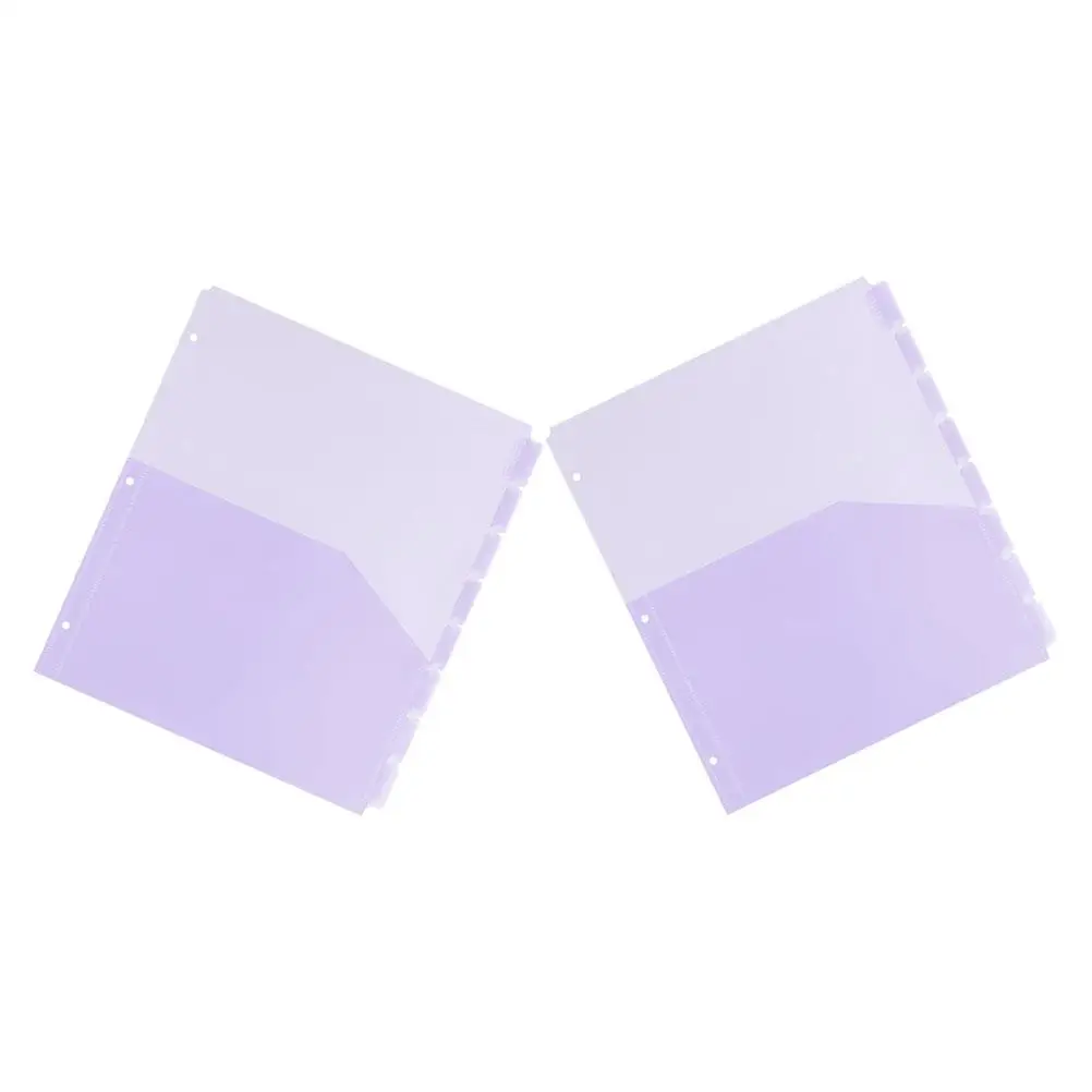 2 Sets Binder Dividers Divided Storage Bag Plastic Pocket Water Proof Purple Folder
2 Sets Binder Dividers Divided Storage Bag Plastic Pocket Water Proof Purple Folder