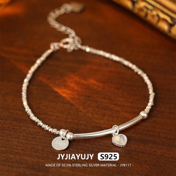 JYJIAYUJY 100% Whole Original Sterling Silver S925 Bracelet 5MM Love Moonlight Stone Broken Silver Jewelry Gift Daily JYB117
JYJIAYUJY 100% Whole Original Sterling Silver S925 Bracelet 5MM Love Moonlight Stone Broken Silver Jewelry Gift Daily JYB117