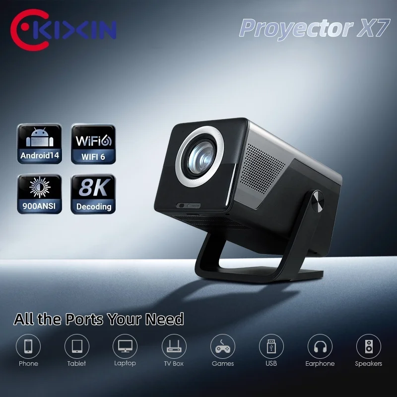 KIXIN 8K Android 14 home Projector 4K Native 1080P 900ANSI Dual Wifi6 BT5.0 1920*1080P Cinema 4K portable Projectors projetor 4K
KIXIN 8K Android 14 home Projector 4K Native 1080P 900ANSI Dual Wifi6 BT5.0 1920*1080P Cinema 4K portable Projectors projetor 4K